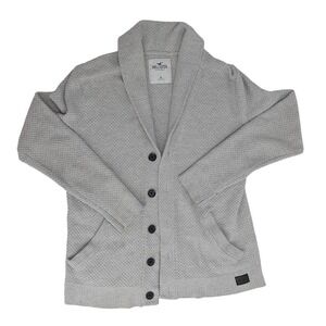 Hollister Gray Shawl Collar Button Front Cardigan Sweater Womens Medium